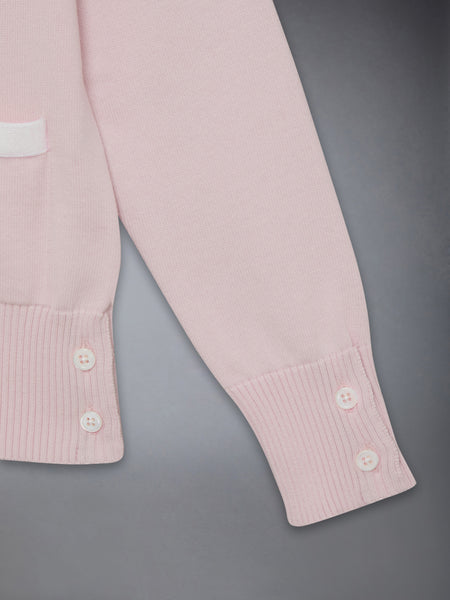 CHILDREN'S COTTON CLASSIC V NECK CARDIGAN LT PINK