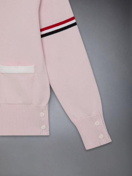 CHILDREN'S COTTON CLASSIC V NECK CARDIGAN LT PINK