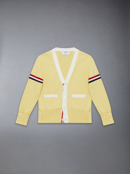 CHILDREN'S COTTON CLASSIC V NECK CARDIGAN PALE YELLOW