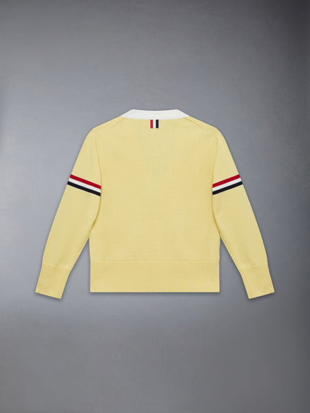 CHILDREN'S COTTON CLASSIC V NECK CARDIGAN PALE YELLOW
