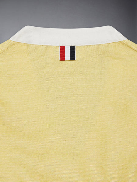 CHILDREN'S COTTON CLASSIC V NECK CARDIGAN PALE YELLOW