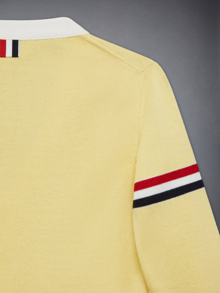 CHILDREN'S COTTON CLASSIC V NECK CARDIGAN PALE YELLOW