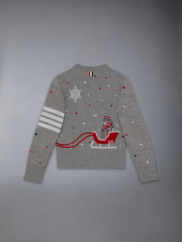 WOOL REINDEER HECTOR 4-BAR INTARSIA CARDIGAN - image 3