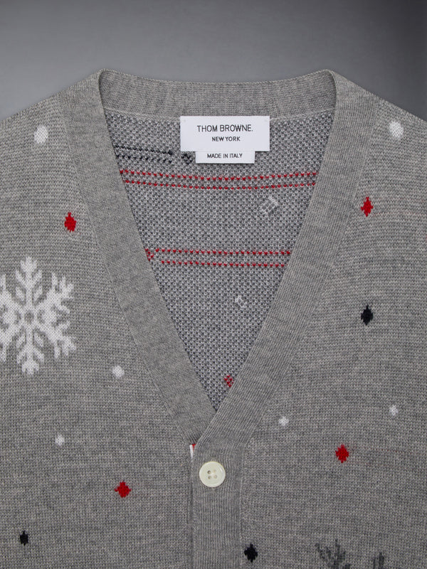 WOOL REINDEER HECTOR 4-BAR INTARSIA CARDIGAN - image 5