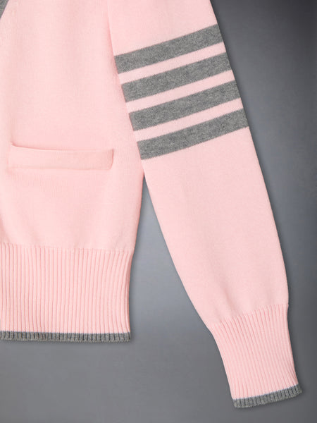 CHILDREN'S HECTOR INTARSIA 4-BAR CARDIGAN LIGHT PINK