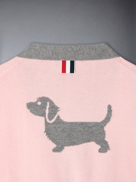 CHILDREN'S HECTOR INTARSIA 4-BAR CARDIGAN LIGHT PINK