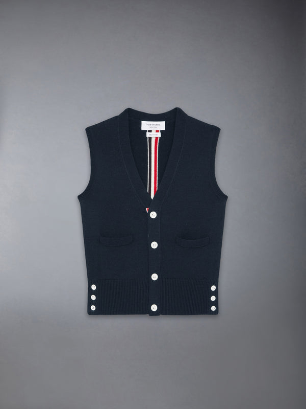 CHILDREN'S WOOL STRIPE CARDIGAN VEST - featured image