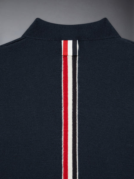 CHILDREN'S WOOL STRIPE CARDIGAN VEST NAVY