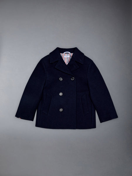 CHILDREN'S MELTON WOOL PEACOAT NAVY