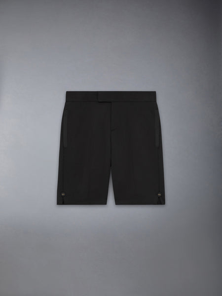 CHILDREN'S WOOL PIQUE TUXEDO BERMUDA SHORTS BLACK