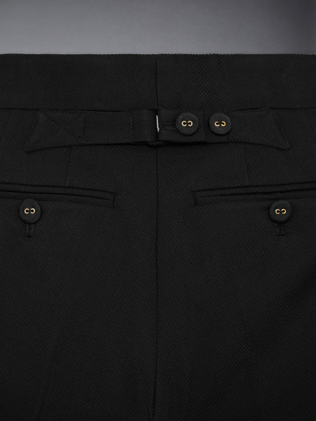CHILDREN'S WOOL PIQUE TUXEDO BERMUDA SHORTS BLACK
