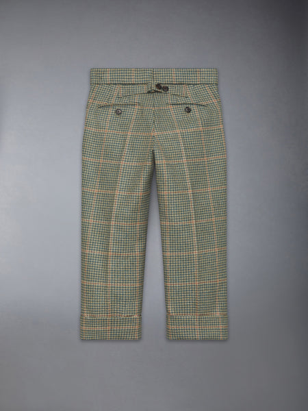 CHILDREN'S HERRINGBONE CHEVIOT TWEED TROUSER GREEN