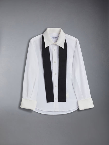 KID'S POPLIN BOW SHIRT WHITE