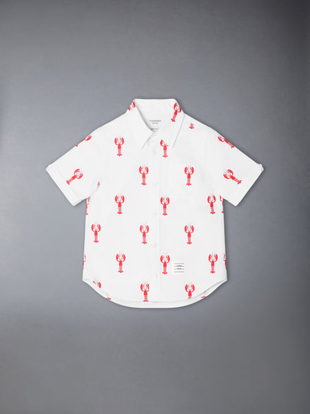 CHILDREN'S LOBSTER PRINT SHORT SLEEVE SHIRT WHITE