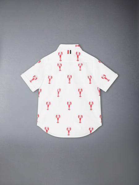 CHILDREN'S LOBSTER PRINT SHORT SLEEVE SHIRT WHITE