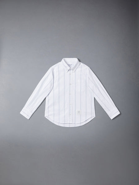 CHILDREN'S SHADOW STRIPE ARMBAND OXFORD SHIRT WHITE