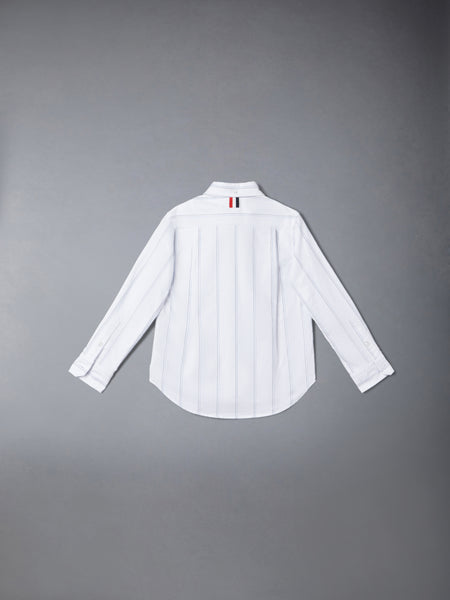 CHILDREN'S SHADOW STRIPE ARMBAND OXFORD SHIRT WHITE
