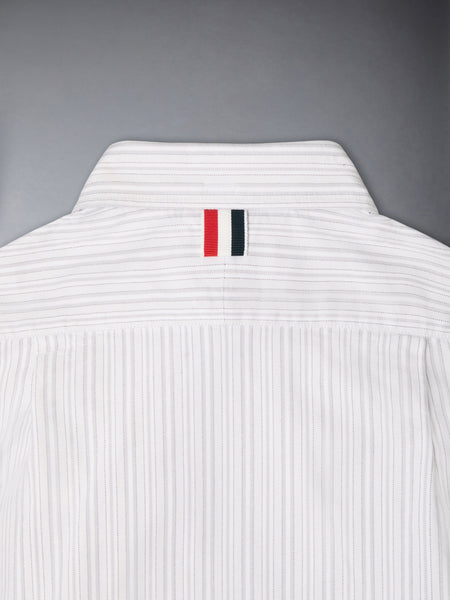 CHILDREN'S STRIPE OXFORD SHORT SLEEVE SHIRT MED GREY