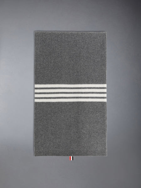 WOOL CASHMERE 4-BAR BABY BLANKET MED GREY