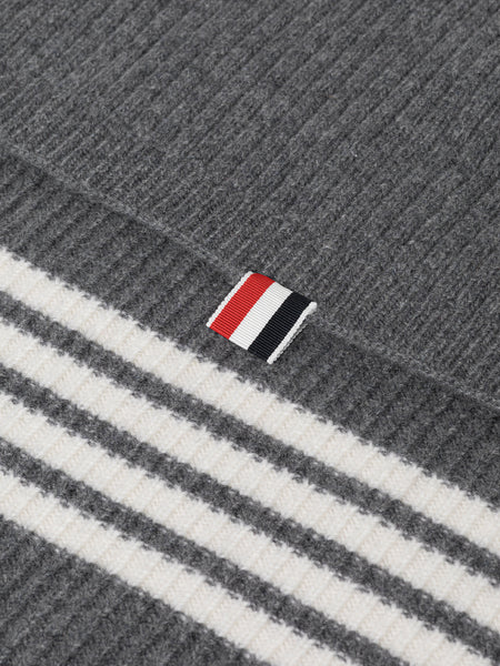 WOOL CASHMERE 4-BAR BABY BLANKET MED GREY