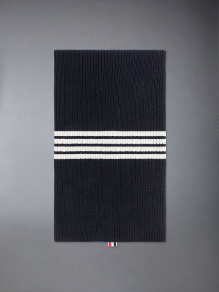 WOOL CASHMERE 4-BAR BABY BLANKET NAVY