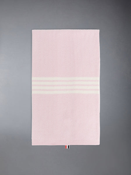 WOOL CASHMERE 4-BAR BABY BLANKET LT PINK
