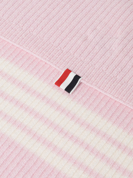 WOOL CASHMERE 4-BAR BABY BLANKET LT PINK