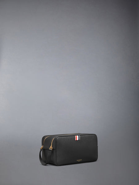 WASH BAG IN SOFT PEBBLE GRAIN LEATHER BLACK