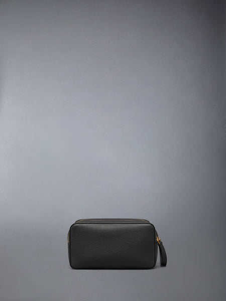 WASH BAG IN SOFT PEBBLE GRAIN LEATHER BLACK