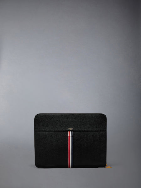 PEBBLE GRAIN ZIP AROUND FOLIO BLACK