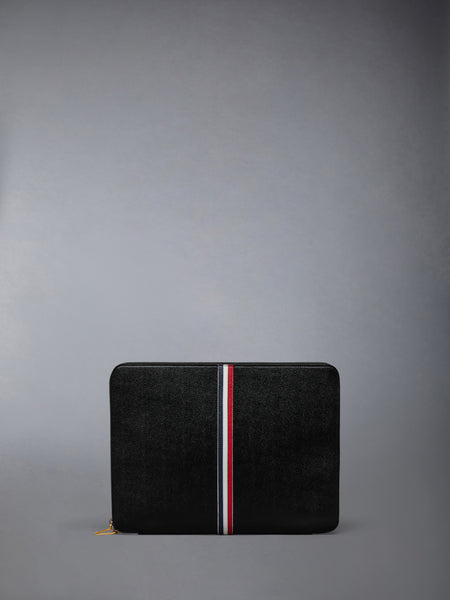PEBBLE GRAIN ZIP AROUND FOLIO BLACK