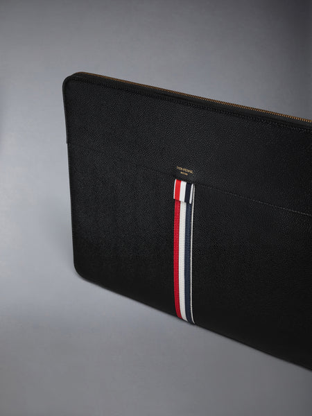 PEBBLE GRAIN ZIP AROUND FOLIO BLACK