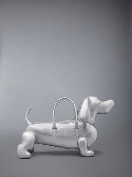 SILVER HECTOR BAG IN PEBBLE GRAIN LEATHER SILVER