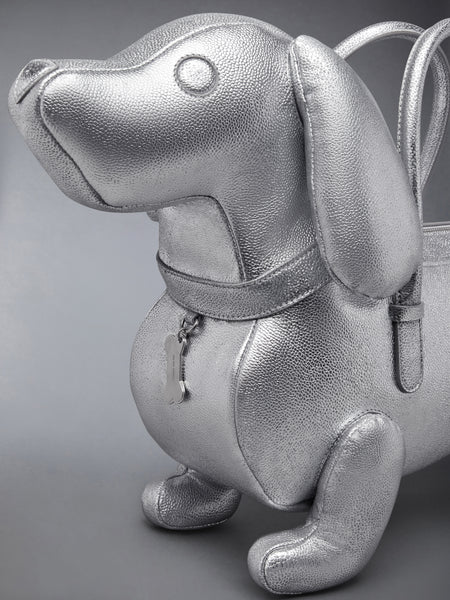SILVER HECTOR BAG IN PEBBLE GRAIN LEATHER SILVER