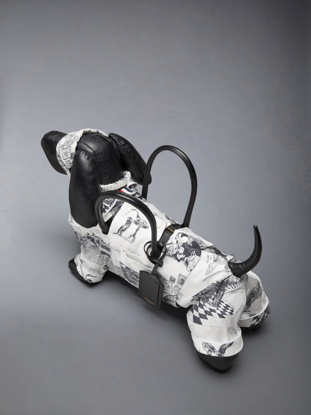 PAJAMA HECTOR BAG IN SILK TWILL AND PEBBLE GRAIN LEATHER BLACK