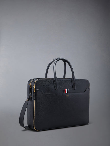 PEBBLE GRAIN DOUBLE COMPARTMENT BUSINESS BAG BLACK