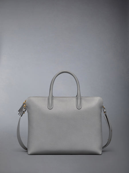 PEBBLE GRAIN SLIM BRIEFCASE LT GREY