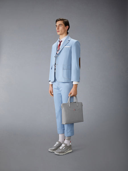 PEBBLE GRAIN SLIM BRIEFCASE LT GREY