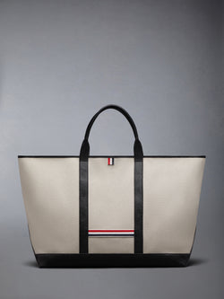 SALT AND PEPPER COTTON CANVAS OVERSIZED TOOL TOTE