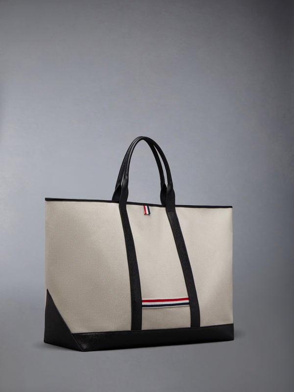SALT AND PEPPER COTTON CANVAS OVERSIZED TOOL TOTE - image 2