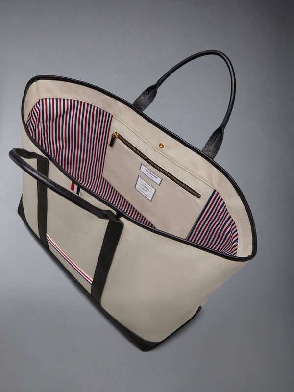 SALT AND PEPPER COTTON CANVAS OVERSIZED TOOL TOTE - image 6