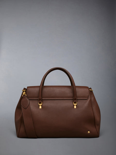 BOLTON WEEKENDER BAG IN SOFT CALF LEATHER DARK BROWN