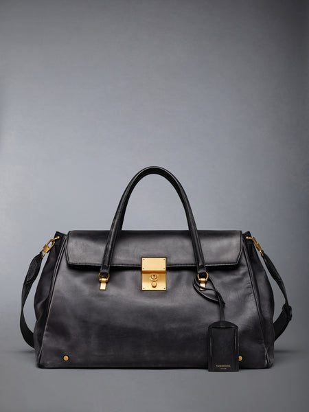 BOLTON WEEKENDER BAG IN DISTRESSED LEATHER BLACK