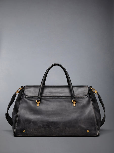 BOLTON WEEKENDER BAG IN DISTRESSED LEATHER BLACK