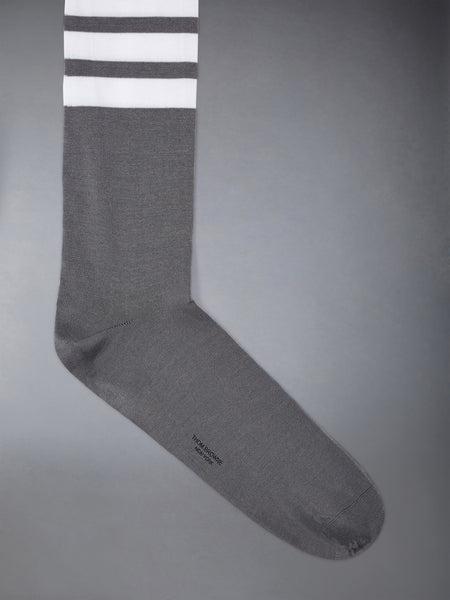 COTTON 4-BAR OVER THE CALF SOCKS MED GREY