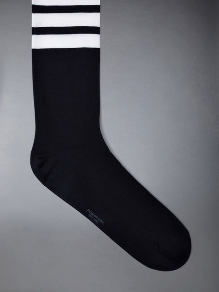 COTTON 4-BAR OVER THE CALF SOCKS NAVY