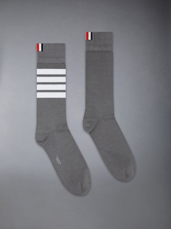 LIGHTWEIGHT COTTON 4-BAR MID CALF SOCKS - featured image