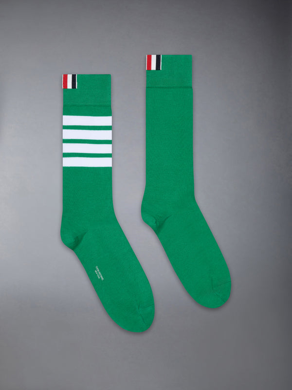 LIGHTWEIGHT COTTON 4-BAR MID CALF SOCKS - featured image
