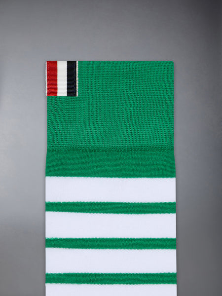LIGHTWEIGHT COTTON 4-BAR MID CALF SOCKS MED GREEN