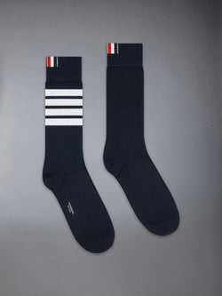 LIGHTWEIGHT COTTON 4-BAR MID CALF SOCKS